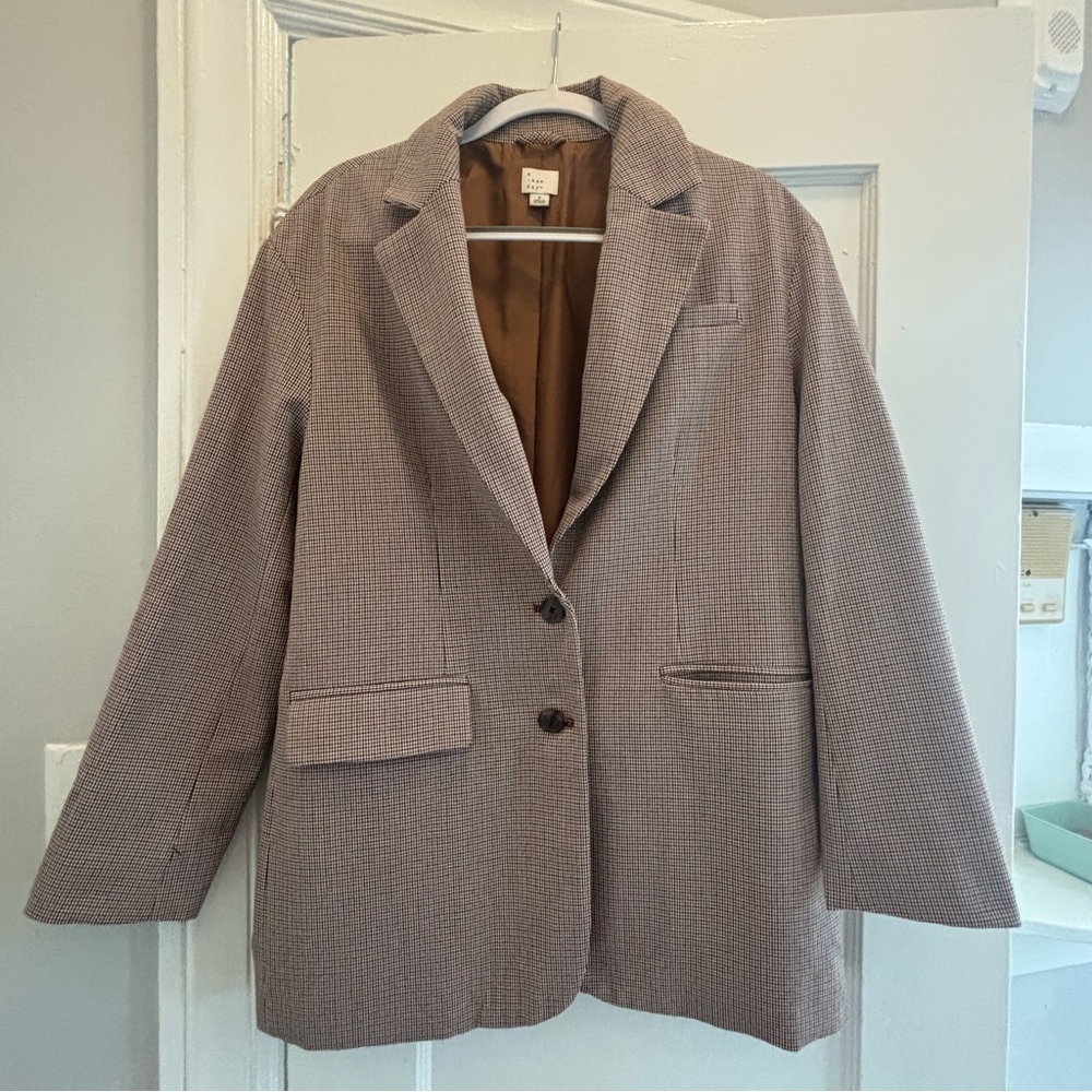 a new day Houndstooth Oversized Brown Blazer